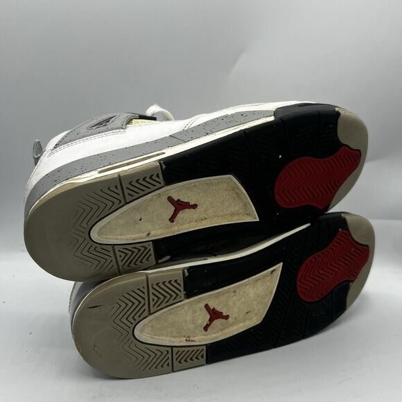 Nike Boys Air Jordan 4 White Size 5Y Basketball Shoes Sneakers 836016-192 - Picture 8 of 13